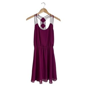 Lost April Sleeveless Mini Dress S Maroon